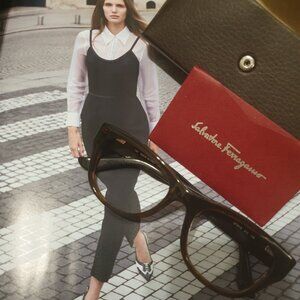 Ferragamo Brown Eyeglasses Optical Frame With Case Women Fashion Accessory Gift